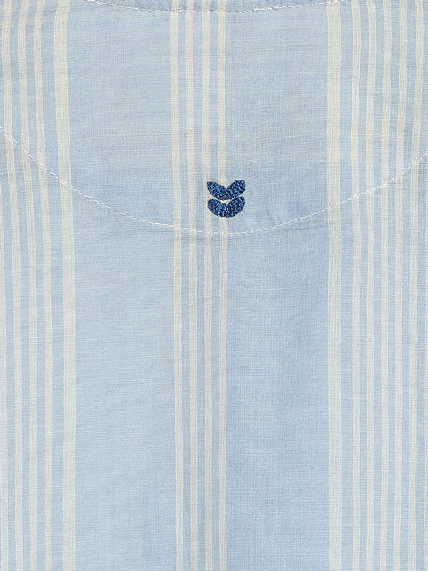 Pre-Order: Unisex Skyline Stripes Kurta Set - Blue