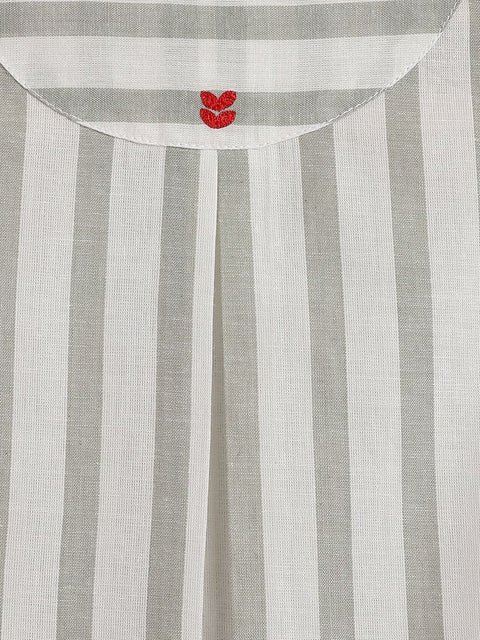 Pre-Order: Unisex Cityscape Stripes Baby Kurta Set - Grey