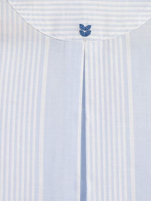 Pre-Order: Unisex Skyline Stripes Baby Kurta Set - Blue