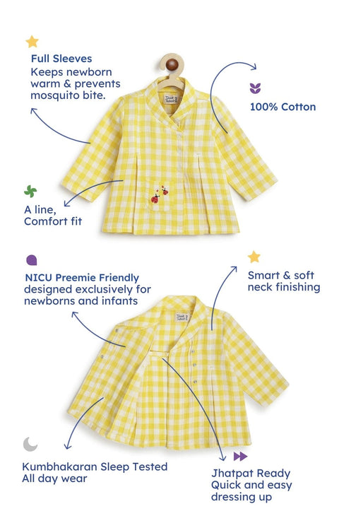 Pre-Order: Unisex Holiday Bug Flexi Kimono - Yellow