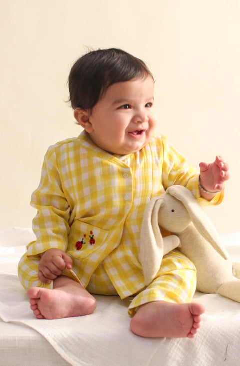 Pre-Order: Unisex Holiday Bug Flexi Kimono - Yellow