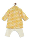 Baby Boy Floral Cotton Kurta Set - Yellow