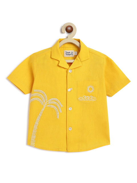 Pre-Order:  Boy Coconut Tree Shirt-Yellow
