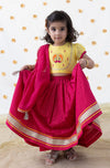 Pre-Order: Girl Checks Lehenga Set-Pink