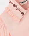 Solid Cotton Full Sleeves Shirt with embroidery on collar-Peach