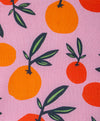Oranges all over print cold shoulder top with frills on sleeves-Orange