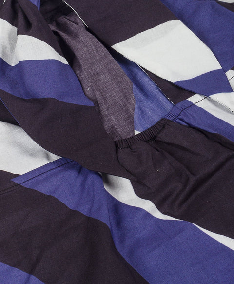 Camouflage print with back neck tie up-Navy/White
