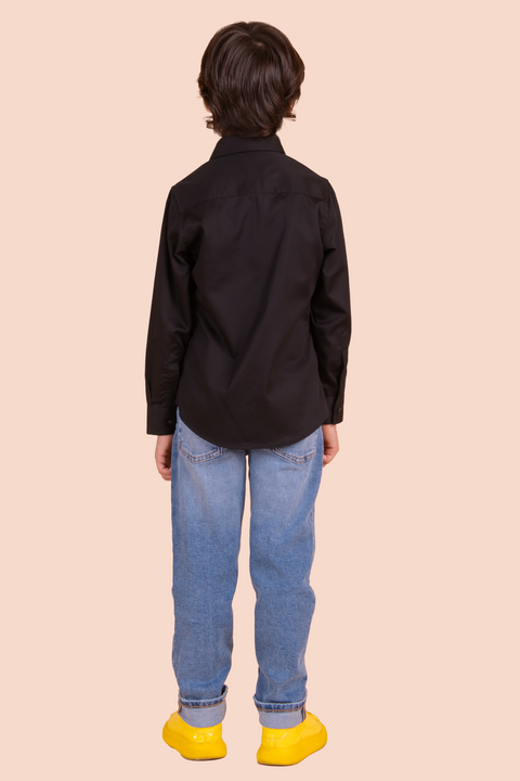 Pre-Order: Black Shirt With Batman Embroidery