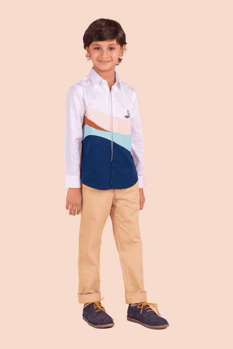 Pre-Order: Shirt with Wave Embroidery and Boat