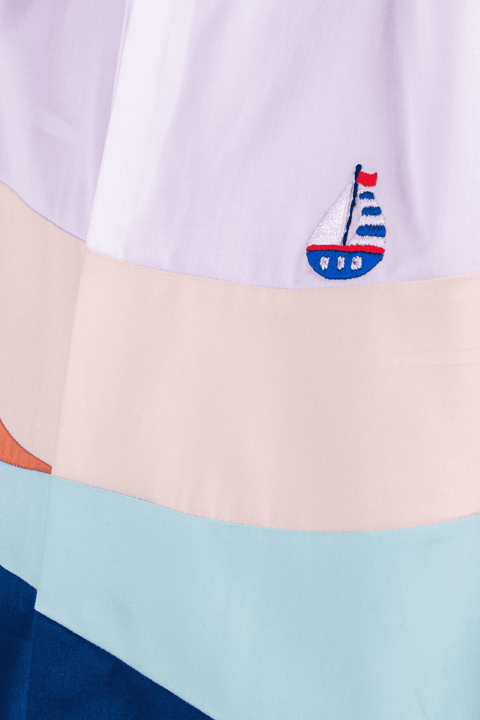 Pre-Order: Shirt with Wave Embroidery and Boat