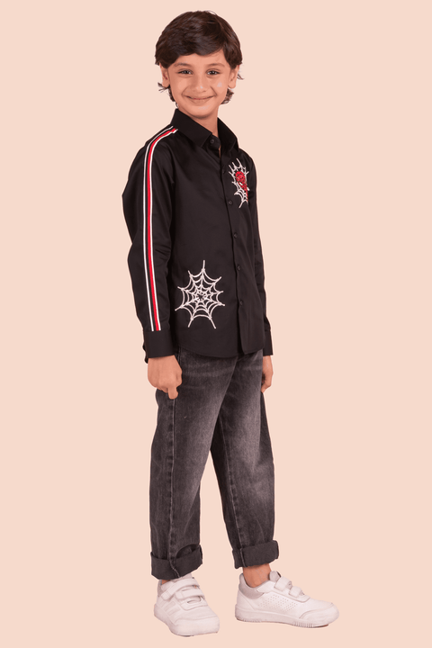 Pre-Order: Shirt with Spider Man Embroidery and Patching on Sleeve