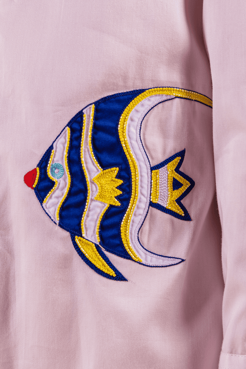 Pre-Order: Shirt with  Fish Embroidery