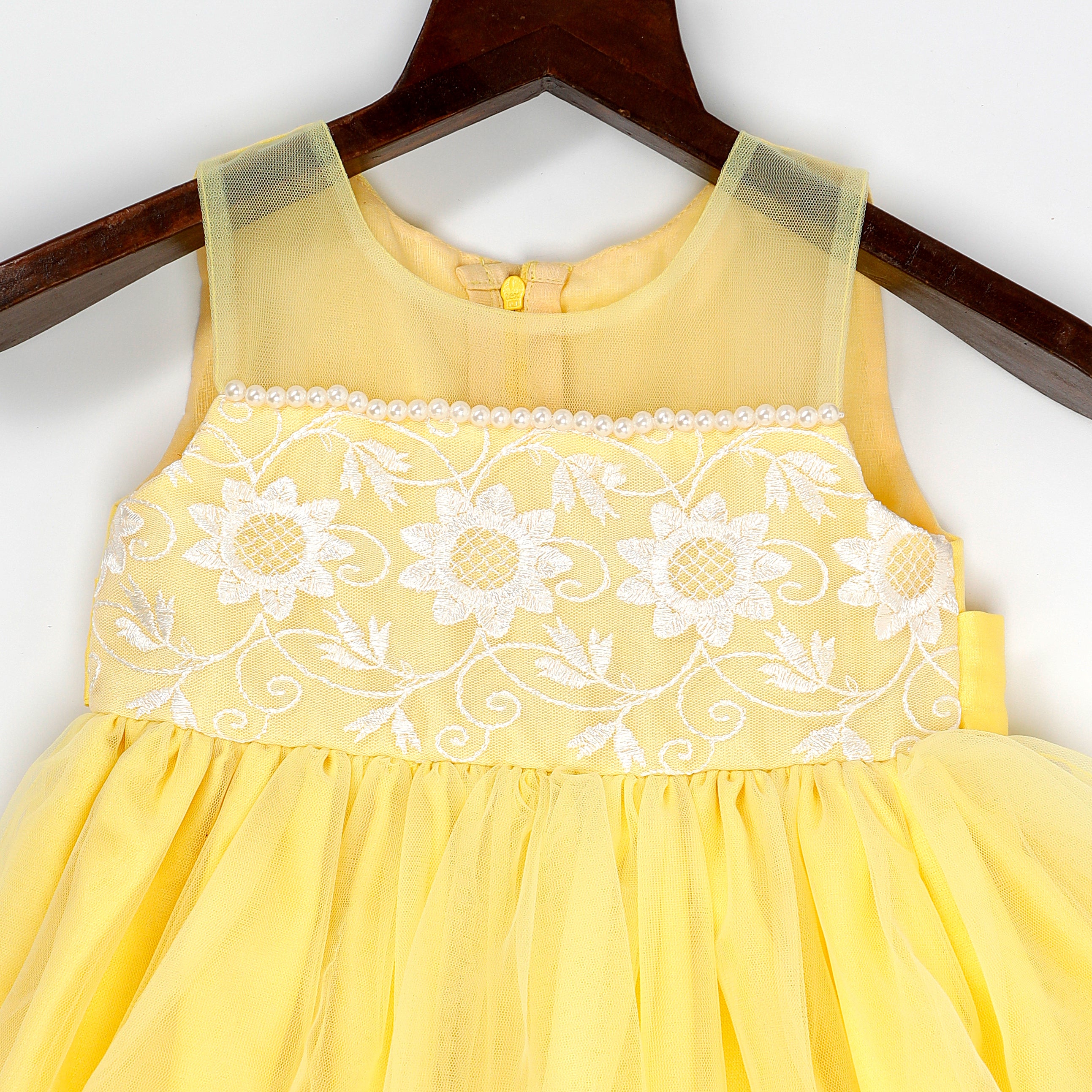 Baby Boy Dress With Tie In Fila Design Yellow Color main image 1