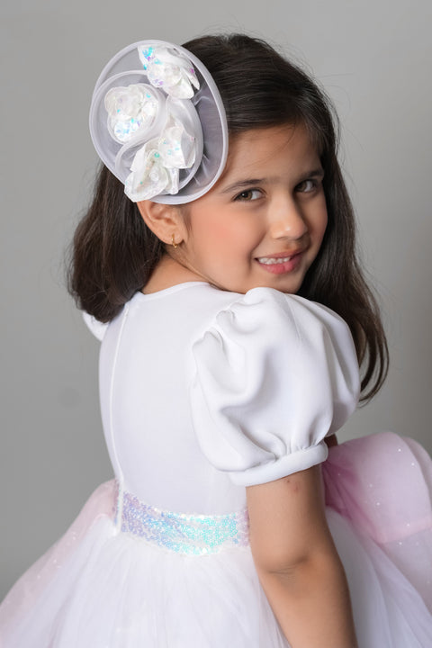 Pre-Order: Pink & White Dress With A Flower