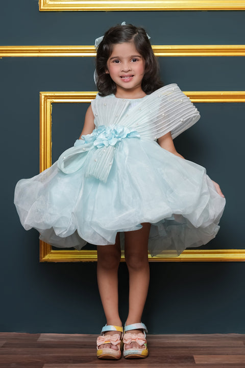 Pre-Order:  Tissue Dress Embellished With Handmade Flowers And Beads