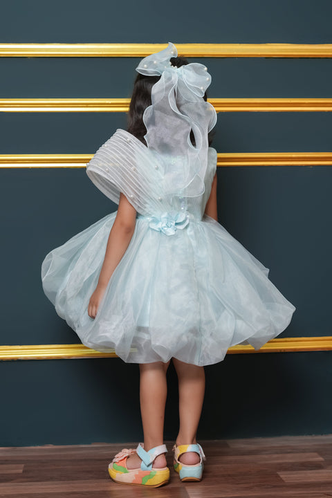 Pre-Order:  Tissue Dress Embellished With Handmade Flowers And Beads