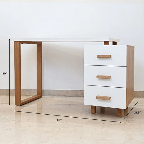Pre-Order: White & Wood Study Desk with Corkboard
