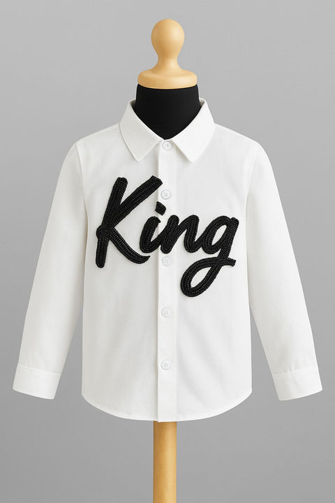 Pre-Order: King Beaded Shirt (White)