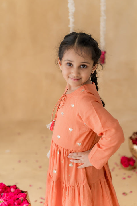 Pre-Order: Meher Tiered Malmal Dress Det