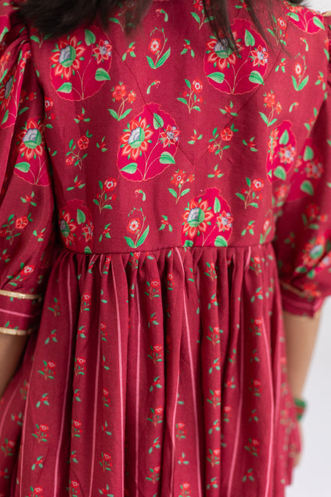 Pre-Order: Red Stripes   printed muslin top and palazzo set -set of 2