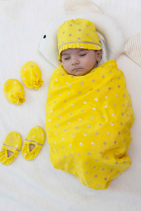 Unisex Cotton Viscose Na Combo Set - Yellow