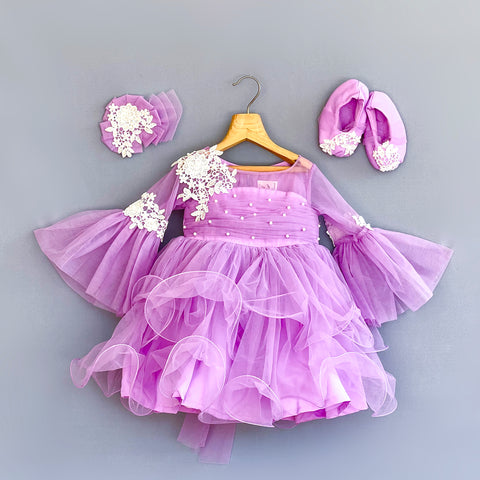 Pre-Order: Lavender Baby Dress Set