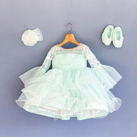Pre-Order: Blue Pearl Lacy Frilled Dress
