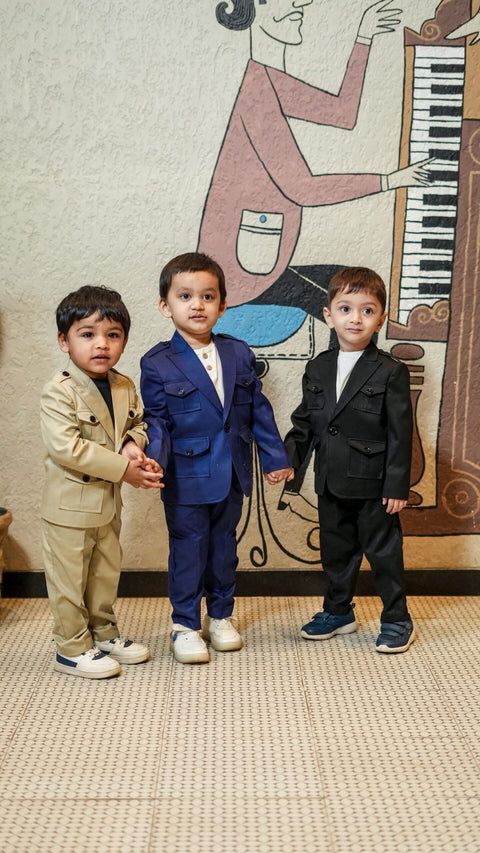 Pre-Order: Korean Themed Multi Pocket Causual Blazer Set ( Camel Brown)