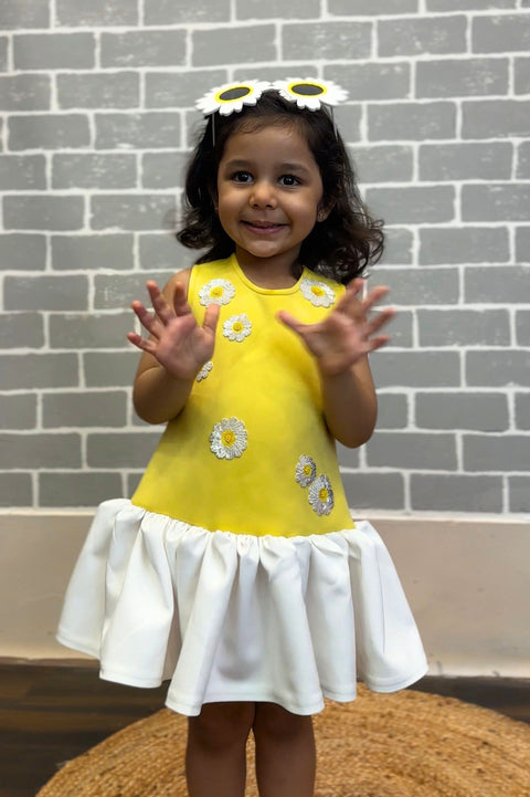 Pre-Order: Yellow White Seq Dress