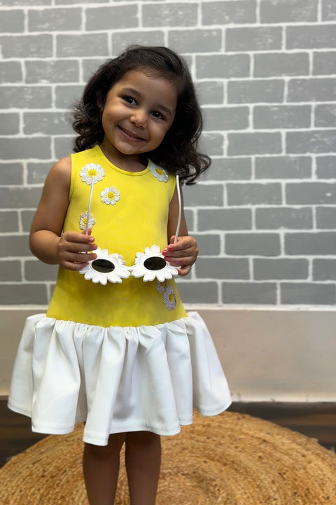 Pre-Order: Yellow White Seq Dress