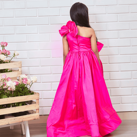 Pre-Order: Pink Silk Ruffled Gown