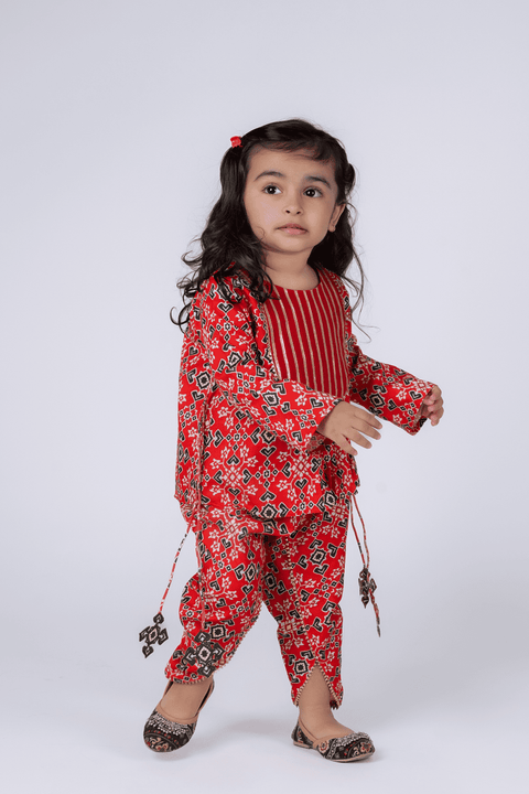 Pre-Order: Red patola dhoti pants