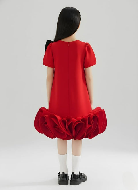 Pre-Order: Sequin Bow Ruffle Dress