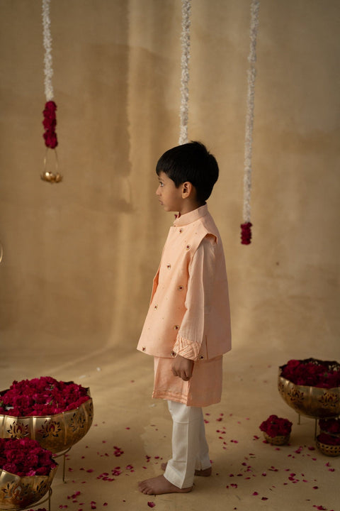 Pre-Order: Peach Chakri Jacket Set