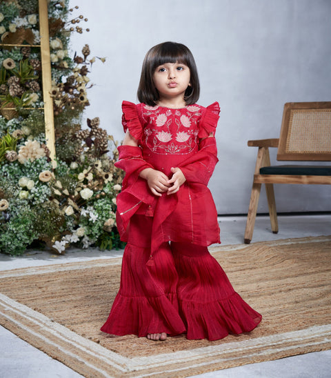 Pre-Order: Dark Pink Lotus Sharara Set