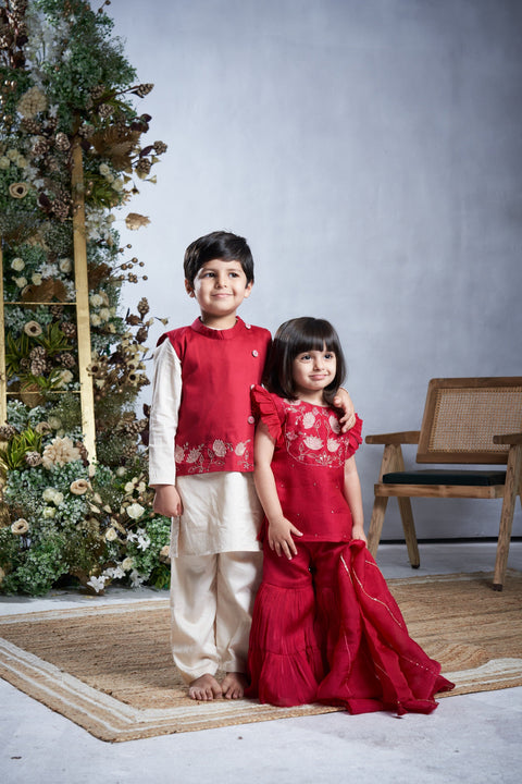 Pre-Order: Dark Pink Lotus Sharara Set