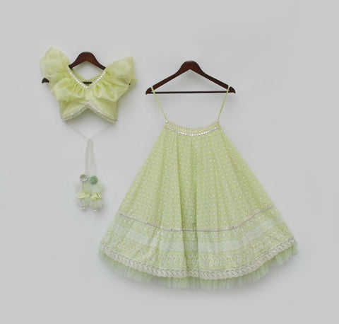 Pre Order: Green Embroidery Lehenga Choli