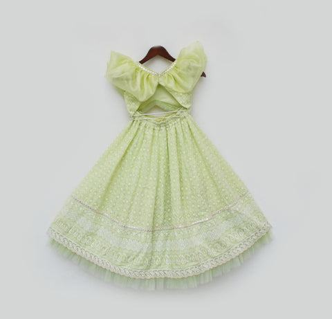 Pre Order: Green Embroidery Lehenga Choli