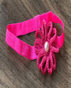 Loop Flower Elastic Hairband - Fresh Pink
