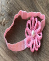 Loop Flower Elastic Hairband - Shaded Pink