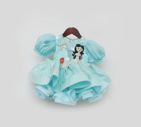 Pre Order: Aqua Blue Organza Frock