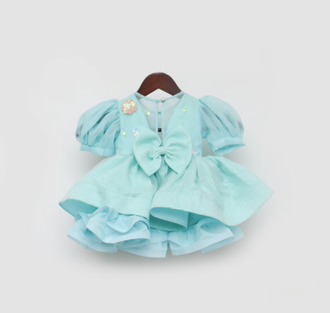 Pre Order: Aqua Blue Organza Frock