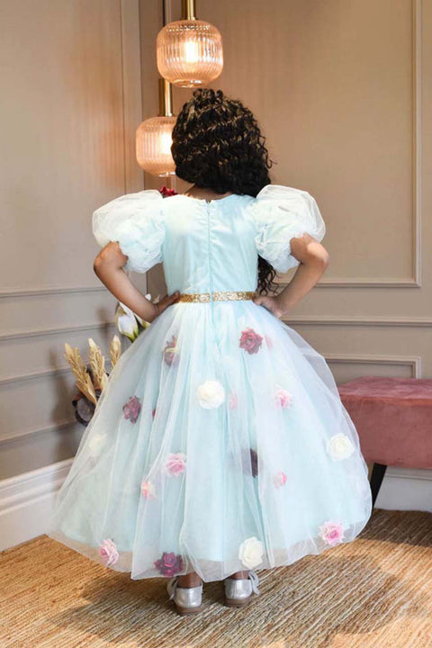 Pre-Order: Blue Flower Net Dress