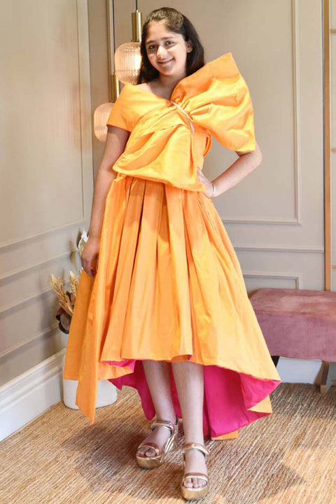 Pre-Order: Orange High Low Gown