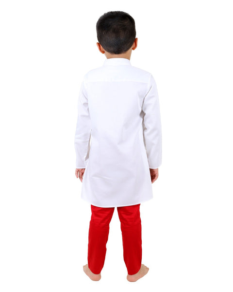 Pre-Order: Sprinkled Fish Embroidered Kurta-White