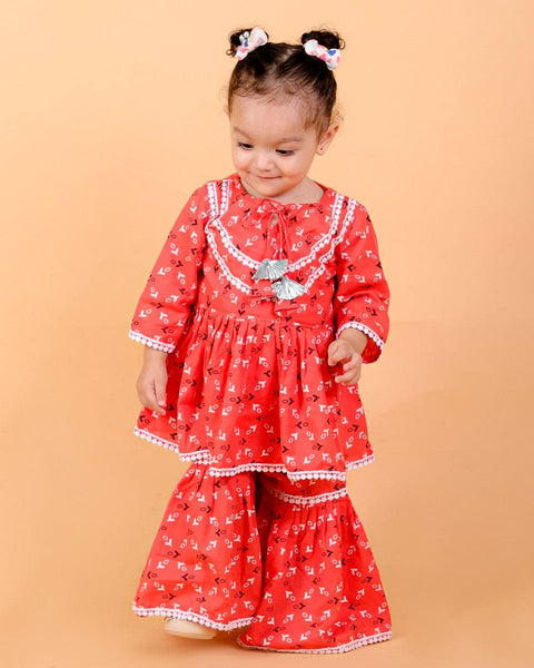 Pre-Order: Peach Sharara set