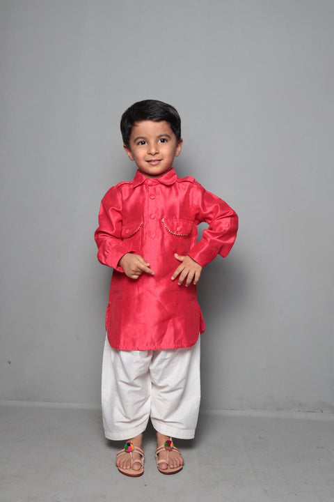 Pre-Order: Red Pathani Kurta With Patiala