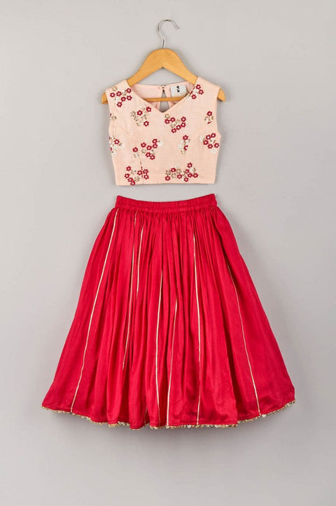 Pre-Order:  Sequins Embroidered Top With Skirt