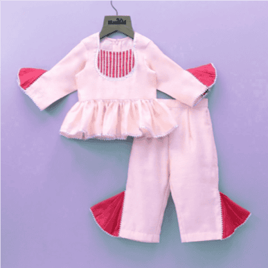 Pre-Order: Pink Peplum Style Top With Palazzo