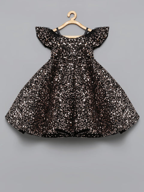 Pre-Order: Black Sequins Structured Gown